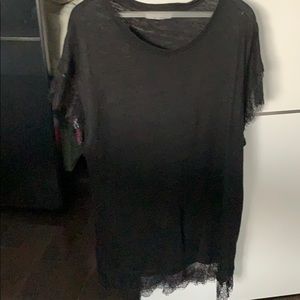 Zara tshirt with lace trim